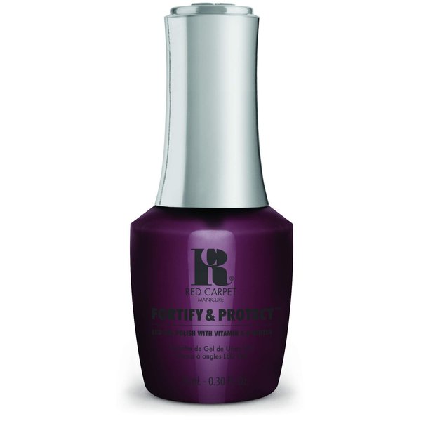 Red Carpet Manicure Fortify & Protect Dark Red Crème Gel Polish for Strong, Healthy Nails - Infused with Vitamin A & Biotin - (Film Reel Red) Led Nail Gel Color, 0.3 Fl Oz