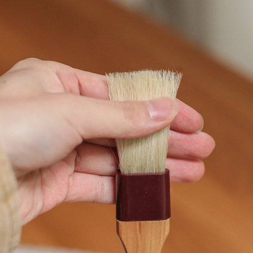 Pastry Brush Natural Bristle Wooden, MSART Basting/Food Brush, with Beech Wood Handle and Rope Hook, Great for Butter, Cookies, Oil, Bread, Frosting. Easy to Clean (1 inch & 1.5 inch set)