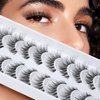 Newcally Lashes Natural Wispy False Eyelashes Cat Eye Lashes Hand-Knotted Soft Light Volume Fake Lashes Multipack