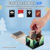 ACWDMKH for MTG Commander Deck Box,Card Deck Box for Trading Card Yugioh MTG Cards,Fits 100 Double Sleeved Cards,PU Leather Strong Magnet Card Deck Case for Magic Commander TCG CCG,Black Cat Forest