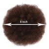 HEVAYO KISS Afro Puff Ponytail for Black Women, Black Mixed Brown #1BT33 Short Synthetic Kinky Curly Bun Hair Extensions, Updo Hairpieces for Black Women Girls (#1BT33)