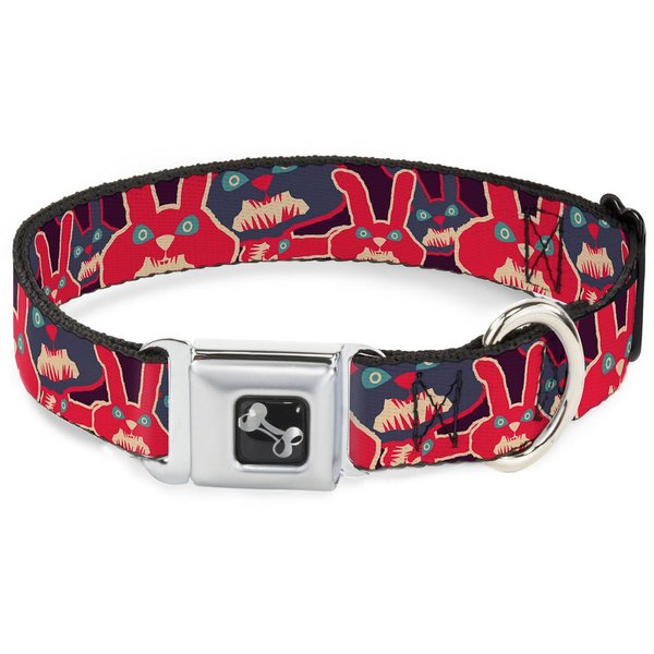 Dog Collar Seatbelt Buckle Kaleidoscope Balls White Black 9 to 15 Inches 1.0 Inch Wide