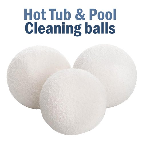AQUAVERITY Hot Tub Scum Absorber Balls - Effective 3 Inch Floating Scum Balls for Spas, Hot Tub, Pools to Remove Oil and Foam - Easy-to-Use, Reusable, Eco-Friendly Spa and Hot Tub Accessories