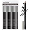 Erinde 12PCS Eyeliner Pencil Set, Soft Black Eye Liner Eyebrow pencil Waterproof Natural Matte Hypoallergenic Eyeliners Makeup Pencils, Easy to Color, Long Lasting, Christmas Gifts for Women