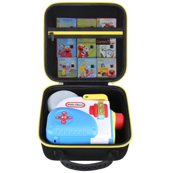 Canboc Carrying Case for Little Tikes Story Dream Machine Books Starter Set, Kids Toys Storage Box for Little Tikes for Storybook, Audio Play, Character, Black+Black (Case Only)