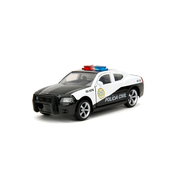 Jada 2006 Dodge Charger Police Black and White Policia Civil Fast & Furious Series 1/32 Diecast Model Car