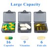 Small Pill Cases Organizers 3 Pack, Daily Pill Case One Day Mini Pill Box Container Portable for Purse Pocket Small Pill Holder Case (Dark Gray)