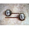 Handmade Retro Kitty Cameo Hair Bobby Pins