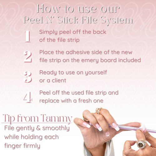 Tammy Taylor 100/180 Grit Nail Files for Acrylic Nails | Peel and Stick Disposable Zebra Coarse Nail File for Shaping Nail Art and Acrylic Nail Powder w/Professional Emery Boards for Nails | 10 Pack