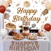 Coffee Birthday Decorations, Coffee Party Supplies with Balloons Banner Cake Topper Cupcake Toppers Backdrop, Coffee Bar Theme Happy Birthday Celebration Party Decors