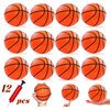 Hymaz 12 Pack 4 Inch Mini Basketball Ball for Kids, Rubber Small basketballs with Pump for Kids Basketball Gifts- Inflatable Ball for Basketballs Hoop Geart for Sports Beach Pool Theme Party Favor