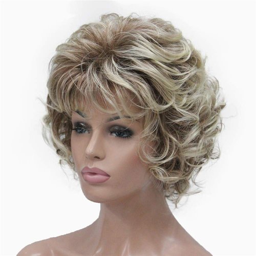 Aimole Women Short Curly Wigs Natural Soft Hair Heat Resistant Full Capless Synthetic Wig (30T613)