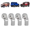 VBESTLIFE RC Car Rod End, 4PCS Aluminium Alloy Steel RC Car Rod End Bend M3 RC Car Steering Rod Head Vehicle Scale Accessories for SCX10 1/10 Car Model (Silver)