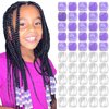 VENOFEN 50PCS Purple Hair Beads for Braids Loc Jewelry Clear Beads Dreadlock Accessories Cute Acrylic Pony Beads Hair Decoration for Girls and Women