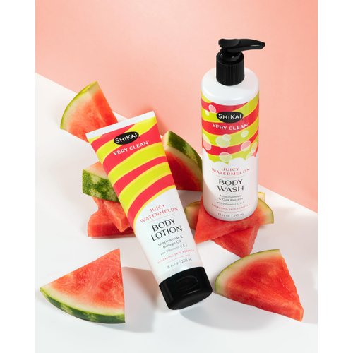 ShiKai Very Clean Body Lotion (Juicy Watermelon, 8 oz) | Hydrating Skin Moisturizer for Dry Skin | With Niacinamide, Borage Oil, and Vitamin C & E