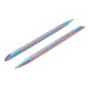 2 Pcs Holographic Stainless Steel Sticks Double Sided Nail Art and Cuticle Pusher Remover Manicure Pedicure Tool