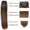 Clip in Hair Extensions Balayage Dark Brown Mixed Chestnut Brown Hair Extensions Clip in Human Hair Invisible Remy Natural Hair Extensions Silky Straight 120g 8pcs (20 inch, 2/6/2)