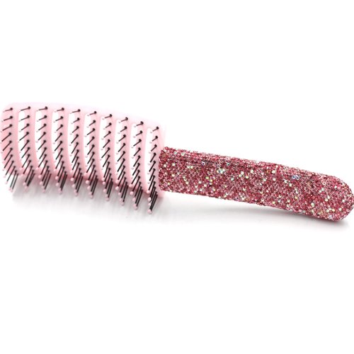 Bestbling Bling Styling Hair Smooth and Detangle Hair Brush for Women, Girl, Men, Arc-shaped Spareribs Comb (Pink)