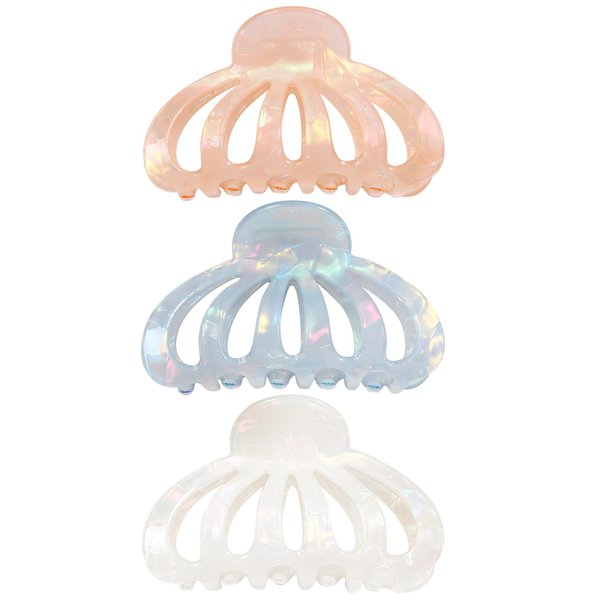 Jayongnee clip Shell Hair Claw Clips Strong Hold Big Hair Jaw Clips for Thick Hair - Bohemian claw clip with Thin Hair Design, Hair Claw Clips for Fashionable Looks - Firm and Attractive