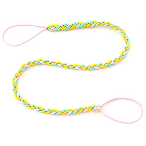 YOcity Rip Tie Hair Ties Braided Hair Ties Rip Ties for Hair Elastic Spiral Hair Ties for Wemen Ponytail Holders for Long Hair Gym Swimming Diving Sports(Yellow+Pink+Light Green)
