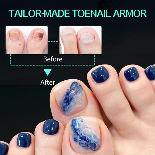 UNA GELLA Toe Nail Tips 504Pcs Short Square False Soft Gel Full Cover Fake Toe Nails Matte Toe Nails 12 Sizes Pre-shape Fake Toenails Gel X Toe Nail Tips For Nail Extension Home DIY Nail Salon