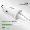 Qackenm 65W USB C Dual Port Fast Wall Charger Block, Car Charger Fast Charging + 2pcs 6.6FT Cable + 60W Dual USB C Car Lighter Charger for iPhone 16/15/15 Plus/15 Pro, iPad Pro/Air/Mini, Pixel 8/7/6