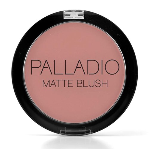 Palladio Matte Blush, Brushes onto Cheeks Smoothly, Soft Matte Look and Even Finish, Flawless Velvety Coverage, Effortless Blending Makeup, Flatters the Face, Convenient Compact, Peach Ice