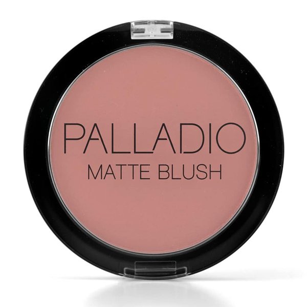 Palladio Matte Blush, Brushes onto Cheeks Smoothly, Soft Matte Look and Even Finish, Flawless Velvety Coverage, Effortless Blending Makeup, Flatters the Face, Convenient Compact, Peach Ice