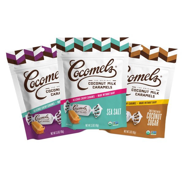 Cocomels Coconut Milk Caramels Variety Pack, 3.5 oz, 3 Pack, Dairy Free, Vegan, Organic