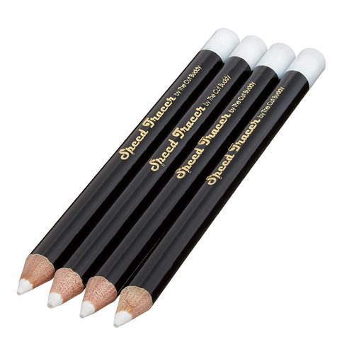 The Cut Buddy White Speed Tracer Barber Pencil 4 Pack | Outline Beard Before Trimming | Beard Pencil + Sharpener | For Shaping Tools, Guides, Hair Trimmer, Shaver