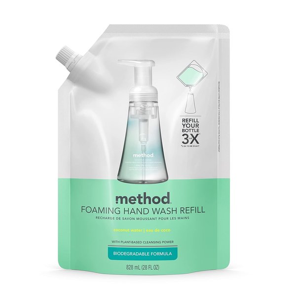 Method Foaming Hand Soap, Refill, Coconut Water, 28 Oz, 28 Fl Oz