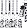 20 Pieces Soccer lipstick Holder Keychains Lanyard Sets Include Lipstick Holder Keychains Soccer Portable Lipstick Holder and Wristlet Keychain Lanyard for Team lipstick (White, Soccer)