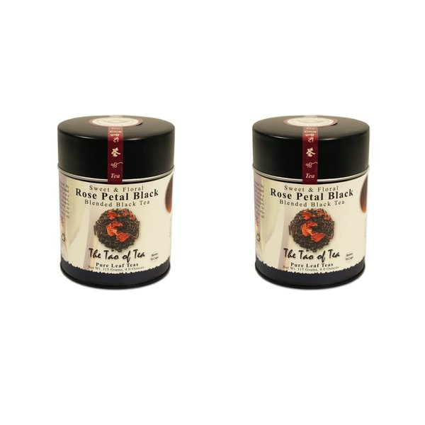 The Tao of Tea, Rose Petal Black Tea, Loose Leaf, 4-Ounce Tins (Pack of 2)