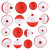 Coopay Fishing Bobbers 30Pcs-50Pcs/Lot Hard ABS Fishing Floats Set Snap on Float Red/White Bobbers Push Button Round Buoy Floats Fishing Tackle Accessories (1inch-50pcs)