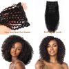 Curly Clip in Hair Extensions Real Human Hair 100% Brazilian Virgin Human Hair 8Pcs with 18clips Double Weft 3C 4A Kinky Curly Human Hair Extensions (22 inch, 120g, Natural Black)