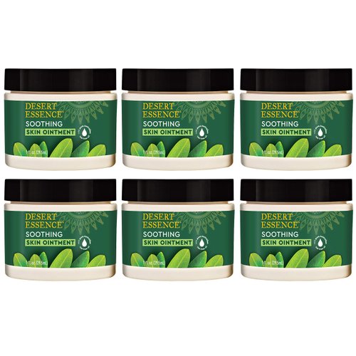 Desert Essence Tea Tree Oil Skin Ointment - Jojoba & Lavender Essential Oils - Vitamin E - Sweet Almond Extract - Moisturizer For Dry Skin, Skin Irritations, Cuticles, 1 Fl Oz (Pack of 6)