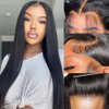 SOPSFR 4x4 Straight Wigs Human Hair for Women HD Transparent Lace Closure Wigs Human Hair 180% Density glueless wigs human hair pre plucked pre cut 24inch