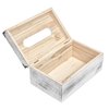 Distressed Wooden Rustic Facial Tissue Box Holder Tissue Box Cover Napkin Dispenser for Bathroom Living Room Dining Room Bedroom Toilet (Washed White)
