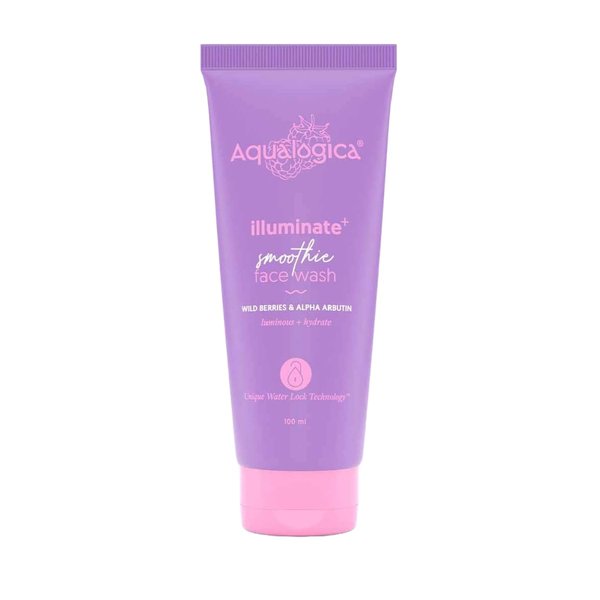 Aqualogica illuminate+ Smoothie Face Wash with Wild Berries & Alpha Arbutin for Gently Exfoliates & Hydrates Skin | For Combination & Dry Skin -100ml