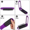 TOSAMZOO 3PCS Folding Travel Hair Brush with Mirror, Mini Comb/Wet Brushes, Compact Purse Pocket Hair Massage Combor for Women and Girls
