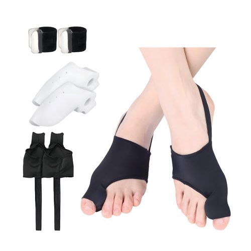 6pcs Bunion Corrector for Women & Men - Bunion Relief Kit with Toe Separators and Bunion Splints Hammer and Big Toe Separator, Spacers and Straighteners, Exercise Strap for Hallux Valgus Correction