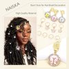 NAISKA Rhinestone Butterfly Braid Accessories Gold Star Hair Clips Braid Rings Crystal Dreadlocks Accessories Pearl Braid Cilps Beads Hair Charms Shiny Hair Accessories Braid Decoration(20PCS)