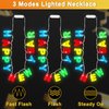 3 Pack Light Up Happy New Years Necklaces New Years Eve Party Supplies for Kids Adult, Colorful Nye Necklaces with 14 Leds 3 Modes Glow In the Dark Party Accessories New Years Birthday Party Favors