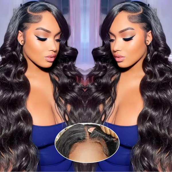KBG Glueless Wigs Human Hair Pre Plucked Pre Cut Ready To Go Wig 5x5 HD Lace Closure Wigs Human Hair 180 Density Body Wave Lace Front Wigs for Women (Natural Black Color, 22 Inch)