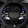 HIBEYO Paddle Shifter Extensions for Hyundai I30 Wagon N Line Veloster KONA N Elantra Avante GT N-line CN7 2019-2023 Metal Steering Wheel Paddle Shifter Trim Cover Decoration Accessories-Blue