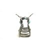 Generic Long chunky dark silver turquoise blue stone metal native tribal hair claw clip