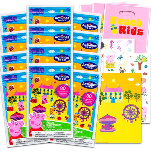 Peppa Pig Play Pack Grab & Go Party Favors Set ~ Bundle with 12 Peppa Pig Play Packs with Activity Sheets and Stickers (Peppa Pig Activity Books)