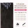 GOO GOO Clip in Hair Extensions Real Human Hair, Remy Human Hair Extensions Clip ins for Women, Natural Human Hair, 18inch 130g 7Pcs, 2 Dark Brown
