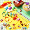 Capoda 146 Pcs Train Party Favors Train Birthday Party Supplies Train Cars Wristbands Organza Bags Straws Noisemakers Button Pins Stampers Stickers Balloons for Boy Girl Train Theme Party Supplies