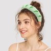 BEGOOD Padded Headbands for Women Summer Womens Aliceband Fashion Wide Headbands for Women's Hair Hoop Designe Turban Hair Accessories for Girls 2Pcs Beige and Green